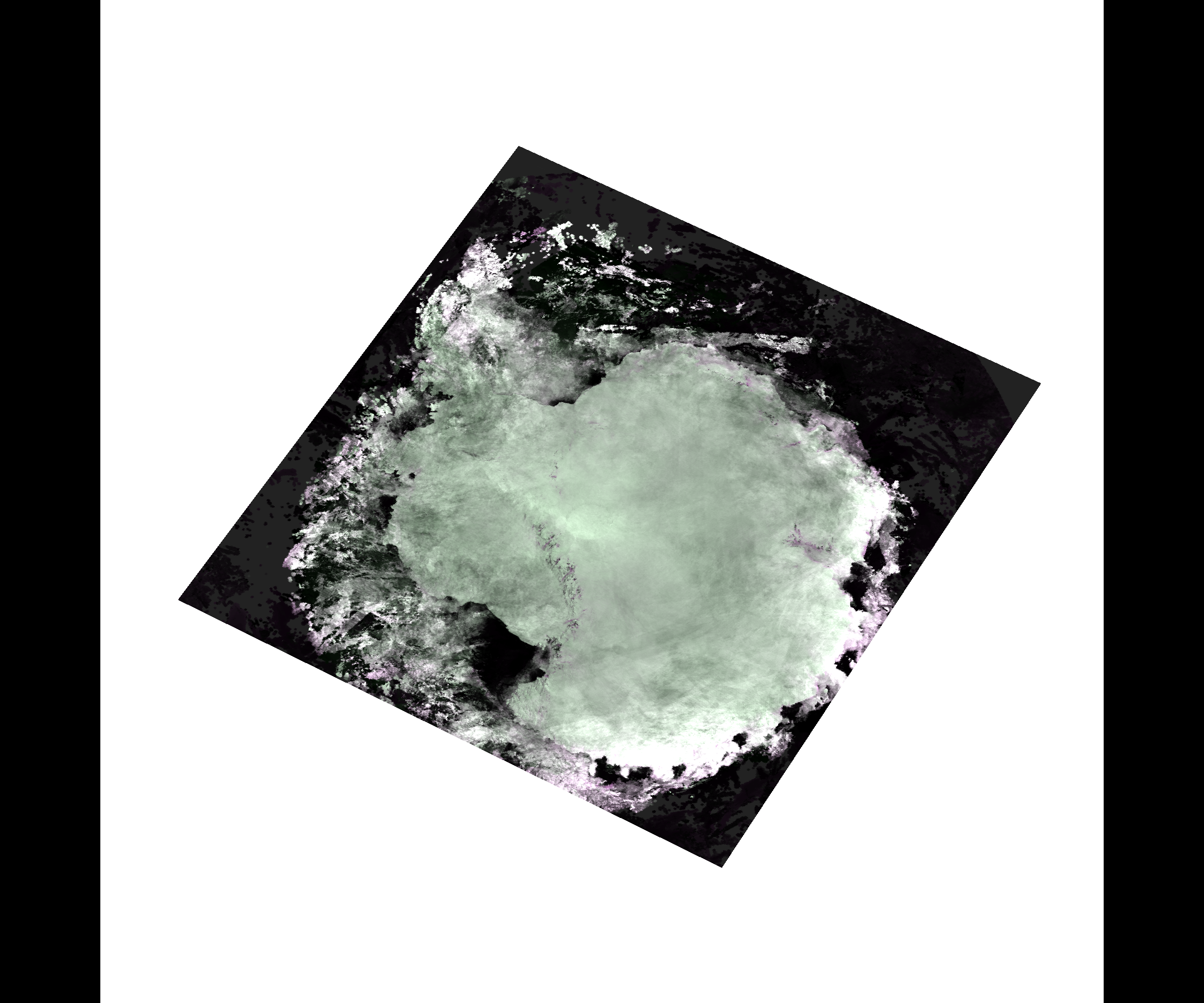 南極大陸 夏の鳥瞰図(NOAA-21 VIIRS × REMA DEM、2024年12月〜2025年2月)